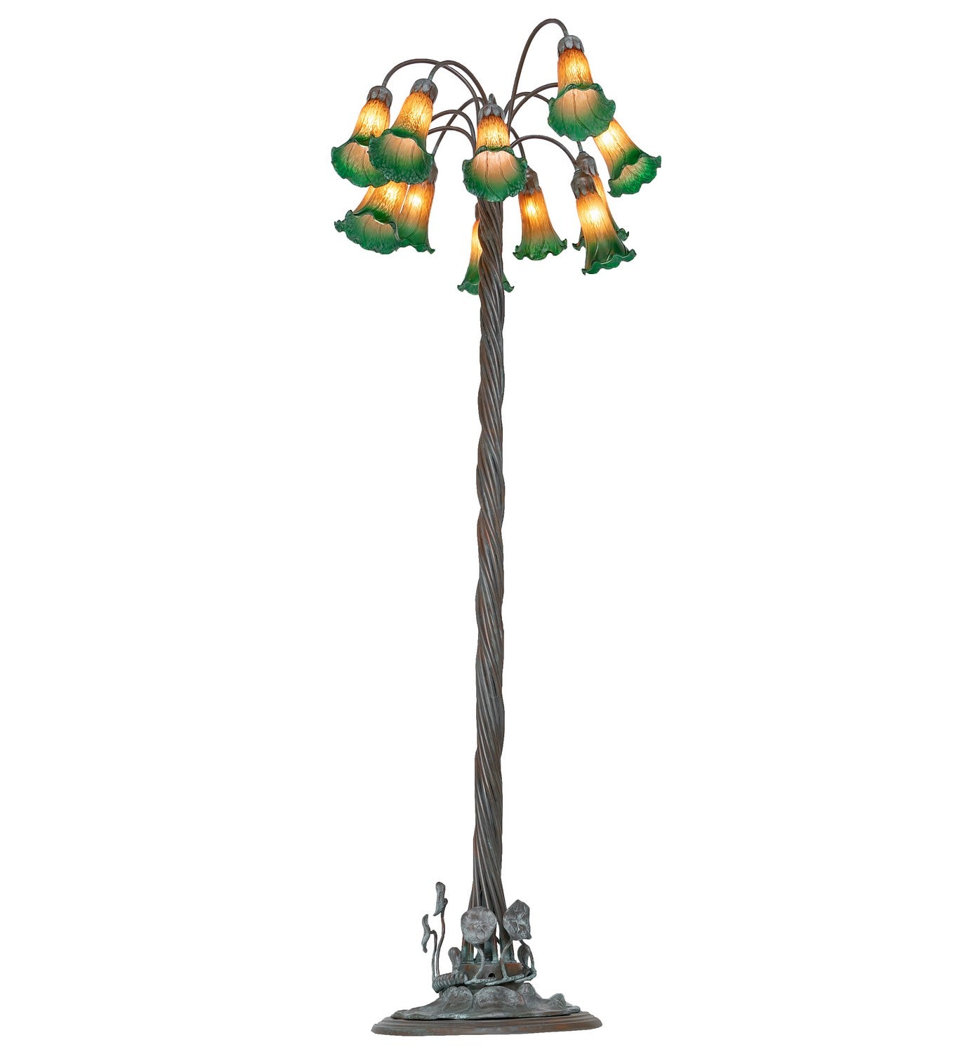 Meyda Tiffany - 262111 - 12 Light Floor Lamp - Amber/Green - Bronze