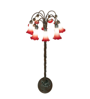 Meyda Tiffany - 262113 - 12 Light Floor Lamp - Pink/White - Bronze