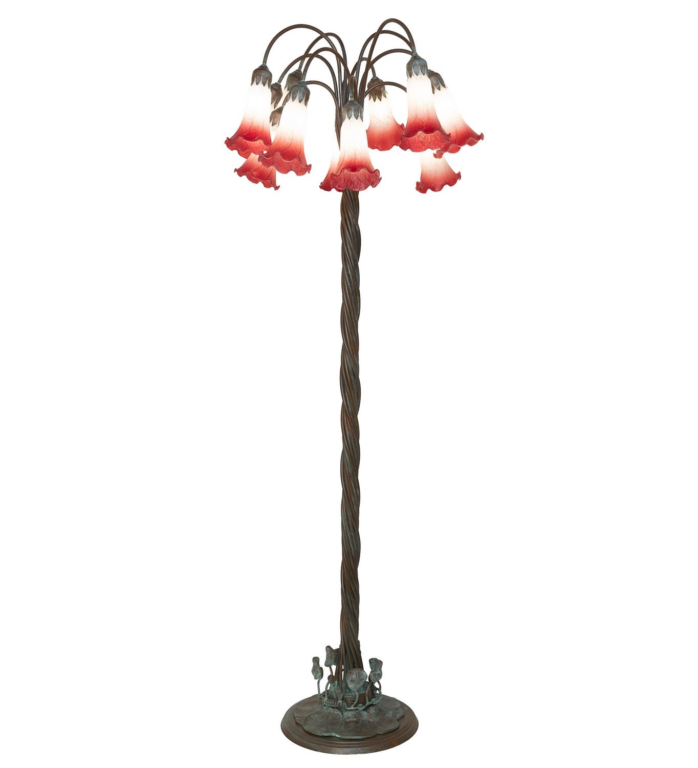 Meyda Tiffany - 262113 - 12 Light Floor Lamp - Pink/White - Bronze