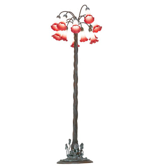 Meyda Tiffany - 262113 - 12 Light Floor Lamp - Pink/White - Bronze