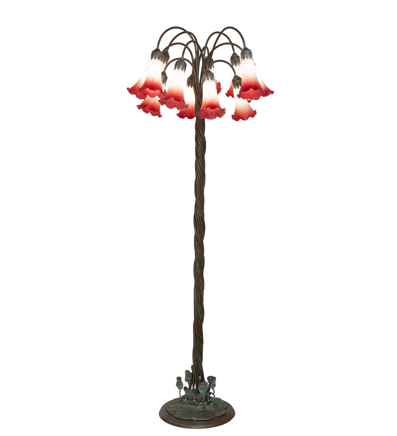 Meyda Tiffany - 262113 - 12 Light Floor Lamp - Pink/White - Bronze