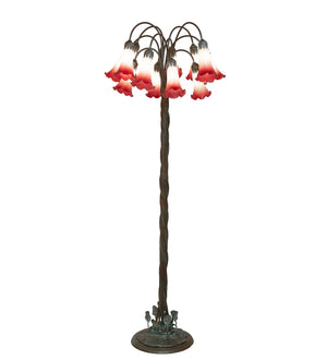 Meyda Tiffany - 262113 - 12 Light Floor Lamp - Pink/White - Bronze