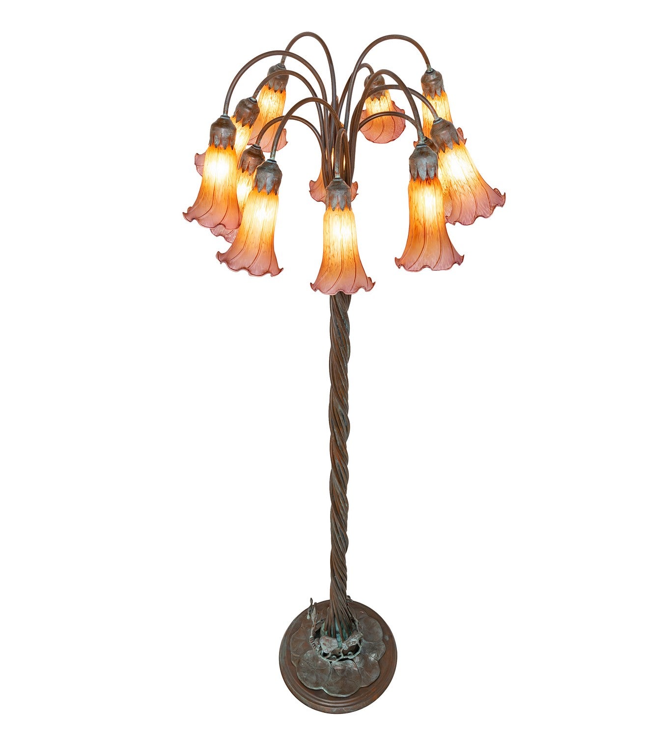 Meyda Tiffany - 262118 - 12 Light Floor Lamp - Amber/Purple - Bronze