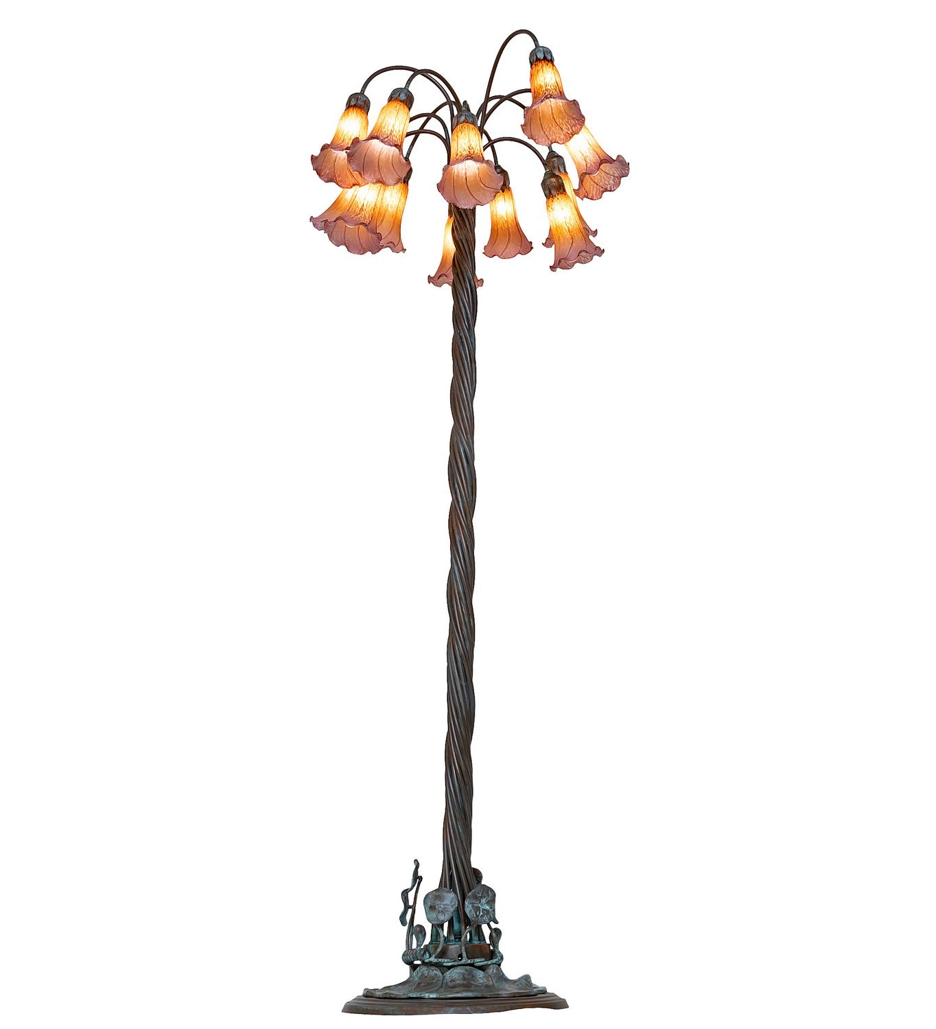 Meyda Tiffany - 262118 - 12 Light Floor Lamp - Amber/Purple - Bronze