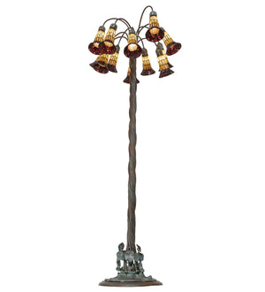 Meyda Tiffany - 262123 - 12 Light Floor Lamp - Stained Glass Pond Lily - Bronze