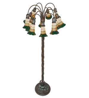 Meyda Tiffany - 262124 - 12 Light Floor Lamp - Stained Glass Pond Lily - Bronze