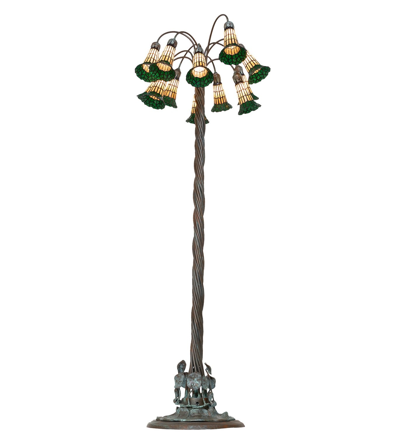 Meyda Tiffany - 262124 - 12 Light Floor Lamp - Stained Glass Pond Lily - Bronze