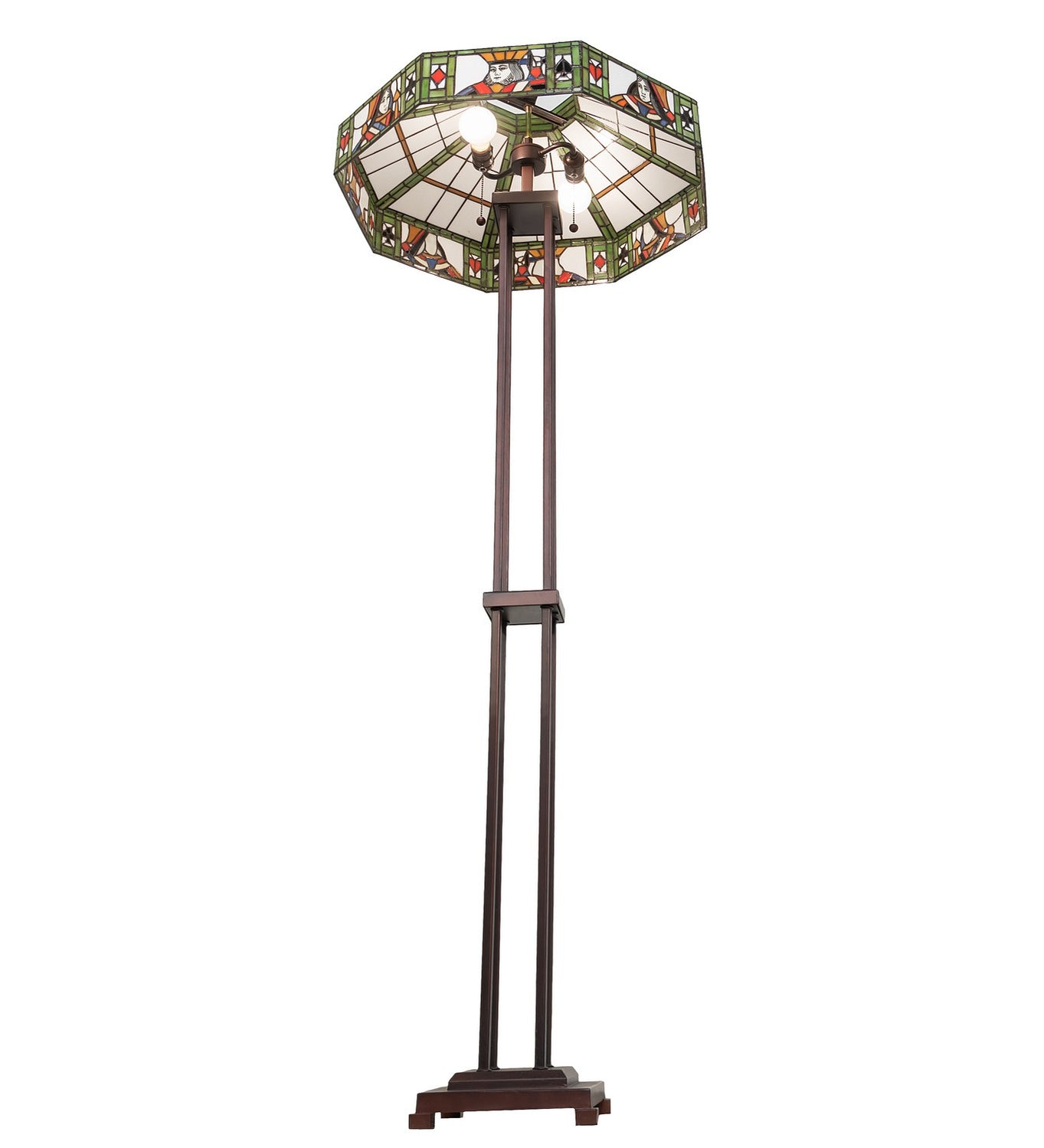 Meyda Tiffany - 262581 - Two Light Floor Lamp - Poker Face - Mahogany Bronze