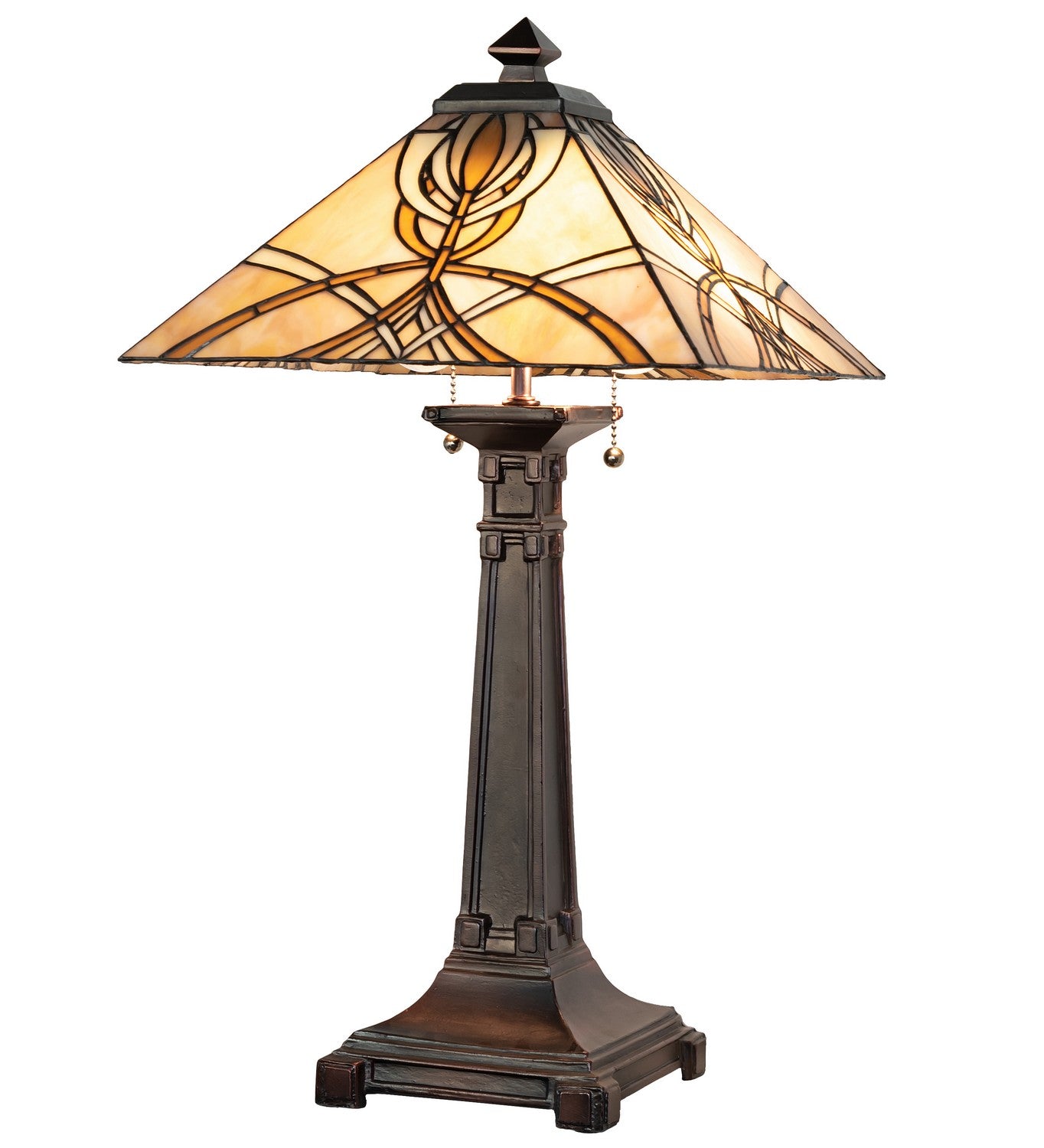 Meyda Tiffany - 263183 - Two Light Table Lamp - Glasgow Bungalow - Mahogany Bronze