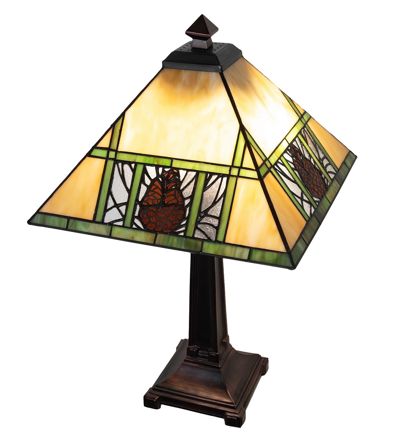 Meyda Tiffany - 263185 - Two Light Table Lamp - Pinecone Ridge - Mahogany Bronze