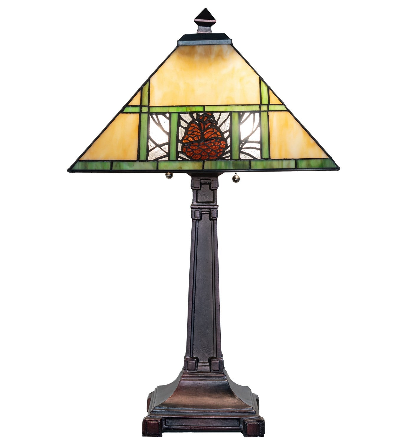 Meyda Tiffany - 263185 - Two Light Table Lamp - Pinecone Ridge - Mahogany Bronze