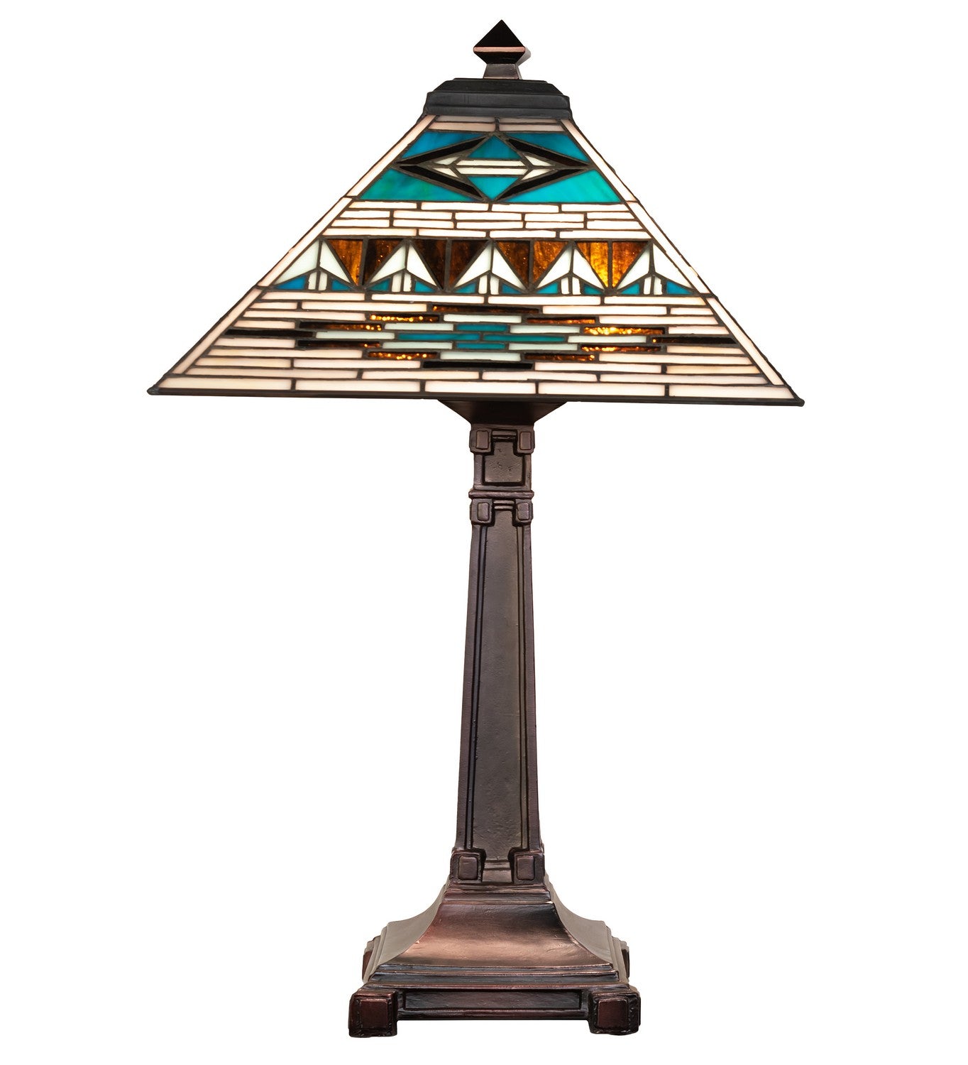 Meyda Tiffany - 263186 - Two Light Table Lamp - Valencia Mission - Mahogany Bronze