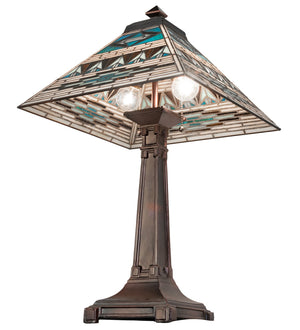 Meyda Tiffany - 263186 - Two Light Table Lamp - Valencia Mission - Mahogany Bronze