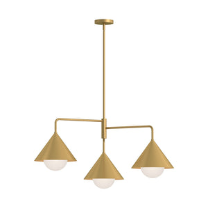 Alora - CH485245BGOP - Three Light Chandelier - Remy - Brushed Gold/Opal Glass