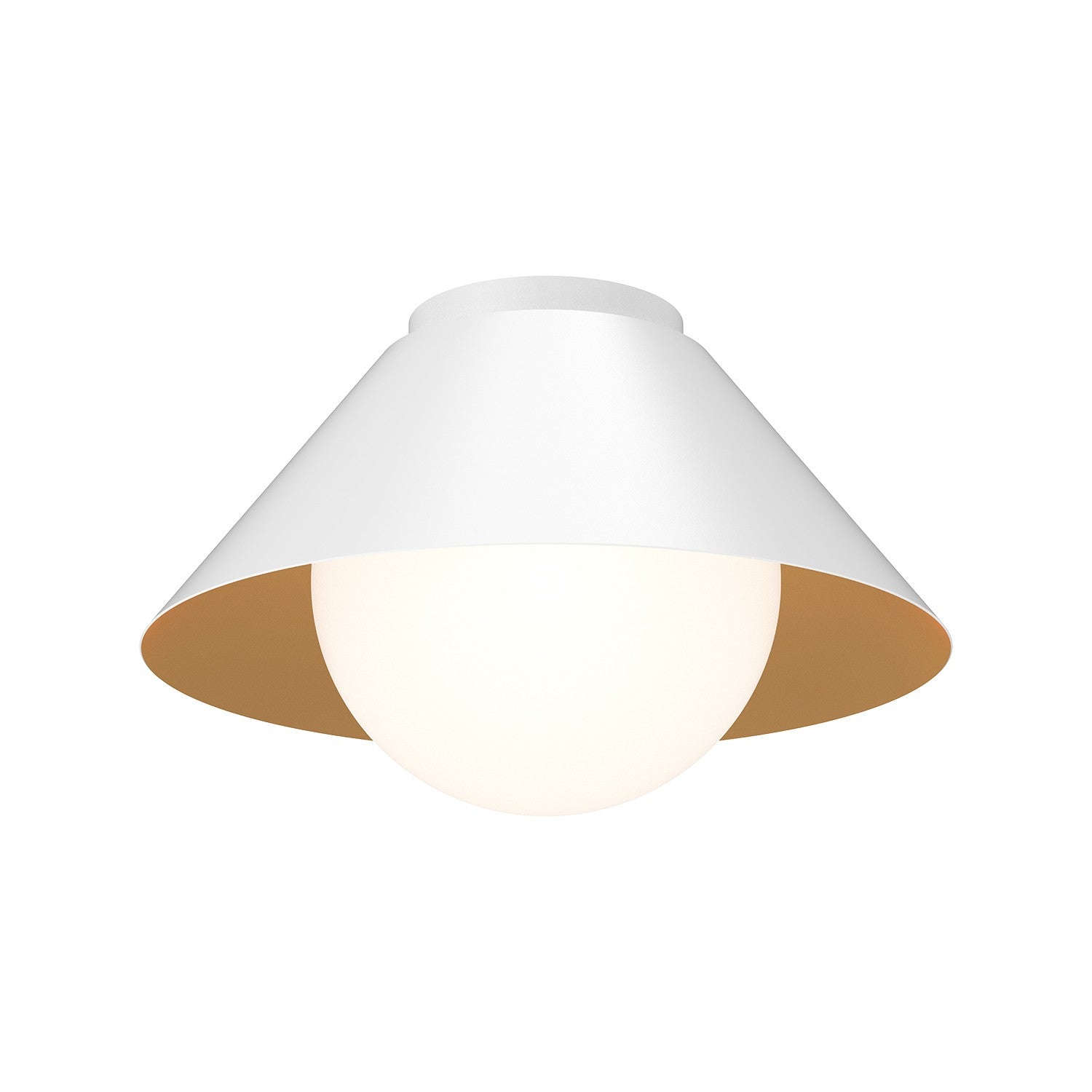 Alora - FM485214WHOP - One Light Flush Mount - Remy - White/Opal Glass