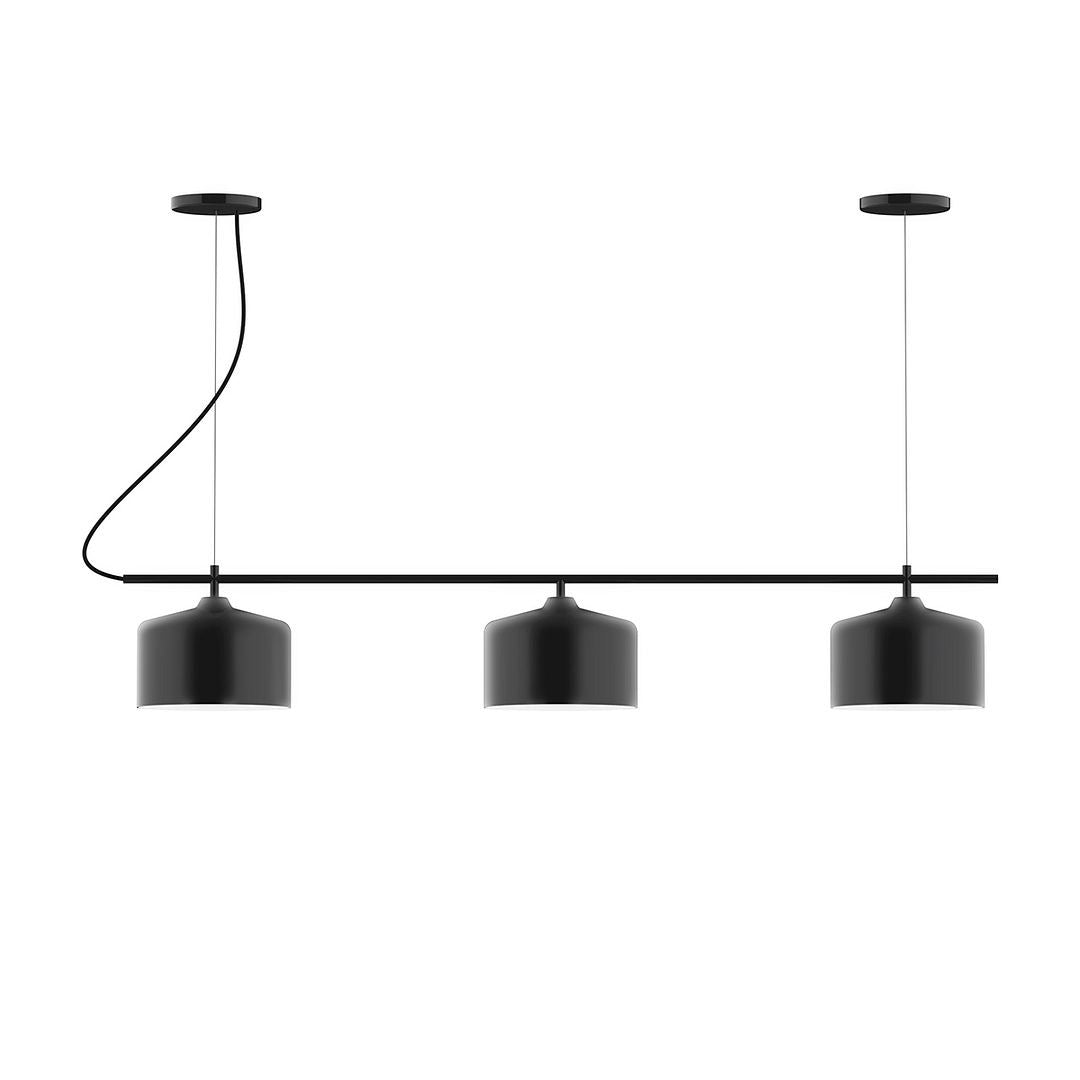 Montclair Light Works - CHA419-41 - Three Light Linear Chandelier - Axis - Black