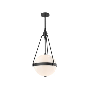 Alora - PD406414MBGO - Three Light Pendant - Harmony - Matte Black/Glossy Opal Glass