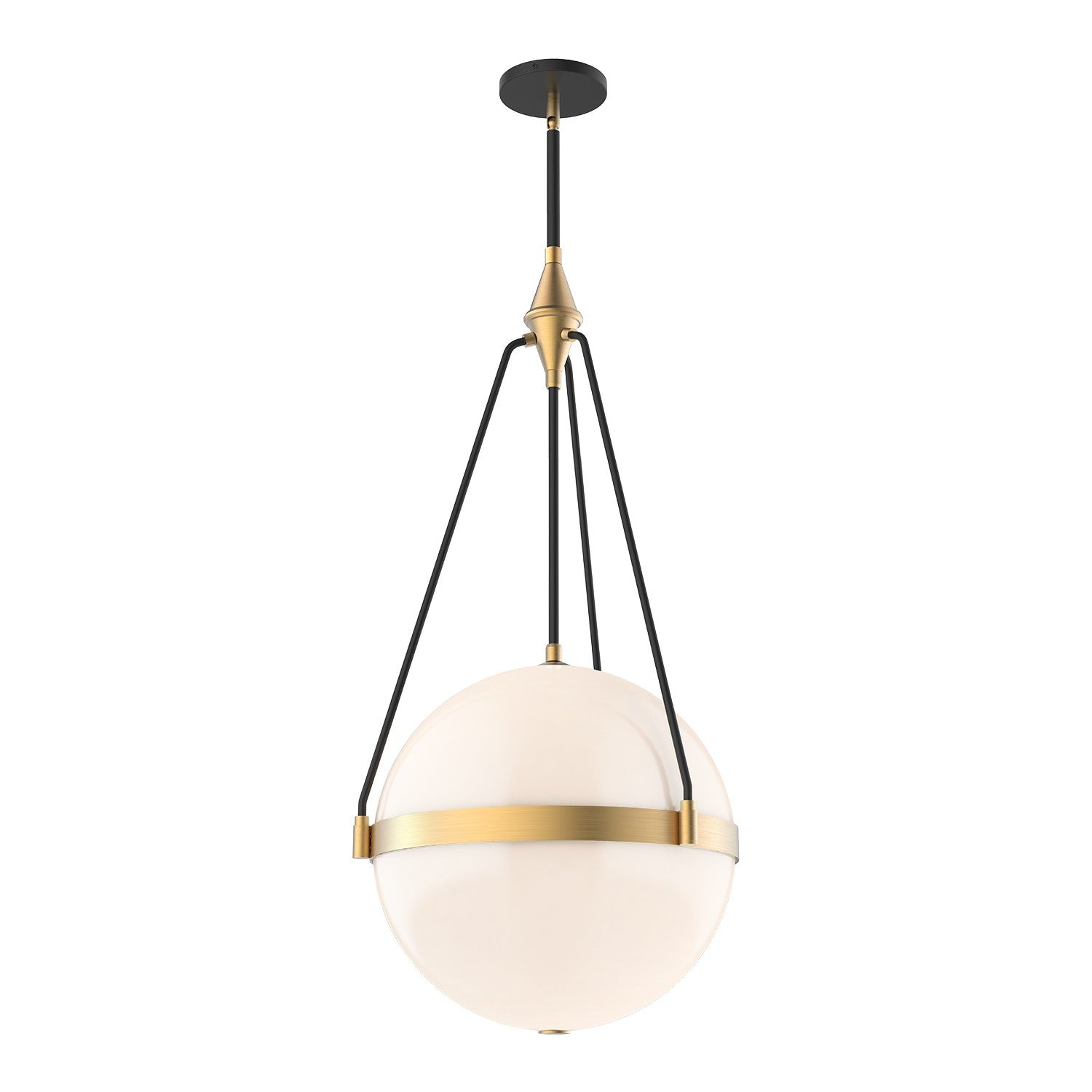 Alora - PD406418BGGO - Four Light Pendant - Harmony - Brushed Gold/Glossy Opal Glass