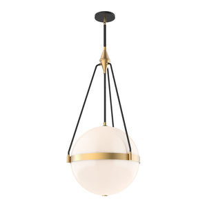 Alora - PD406418BGGO - Four Light Pendant - Harmony - Brushed Gold/Glossy Opal Glass