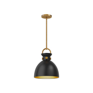 Alora - PD411311AGMB - One Light Pendant - Waldo - Aged Gold/Matte Black