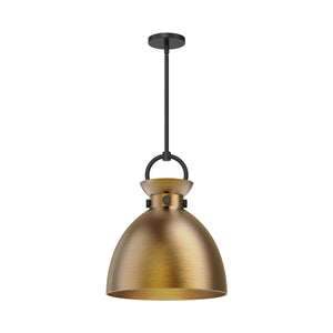 Alora - PD411314MBAG - One Light Pendant - Waldo - Matte Black/Aged Gold