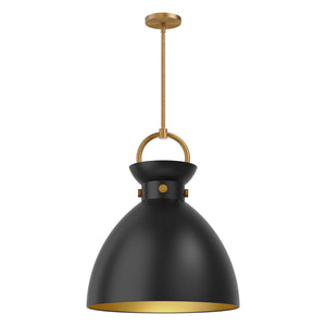 Alora - PD411318AGMB - One Light Pendant - Waldo - Aged Gold/Matte Black