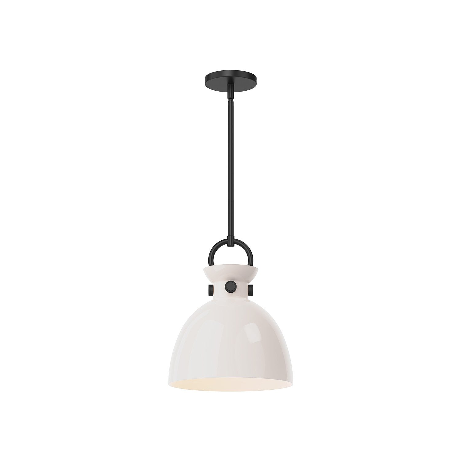 Alora - PD411811MBGO - One Light Pendant - Waldo - Matte Black/Glossy Opal Glass