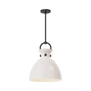 Alora - PD411814MBGO - One Light Pendant - Waldo - Matte Black/Glossy Opal Glass