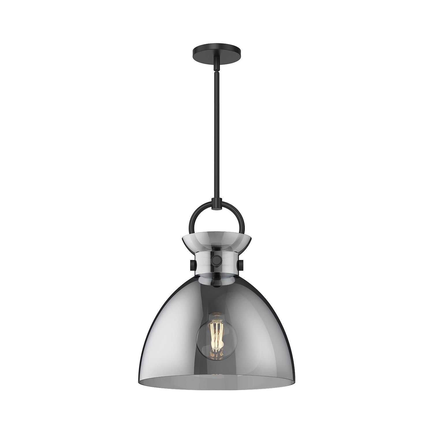 Alora - PD411814MBSM - One Light Pendant - Waldo - Matte Black/Smoked