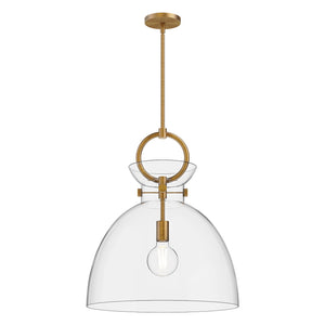 Alora - PD411818AGCL - One Light Pendant - Waldo - Aged Gold/Clear