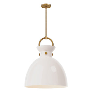 Alora - PD411818AGGO - One Light Pendant - Waldo - Aged Gold/Glossy Opal Glass