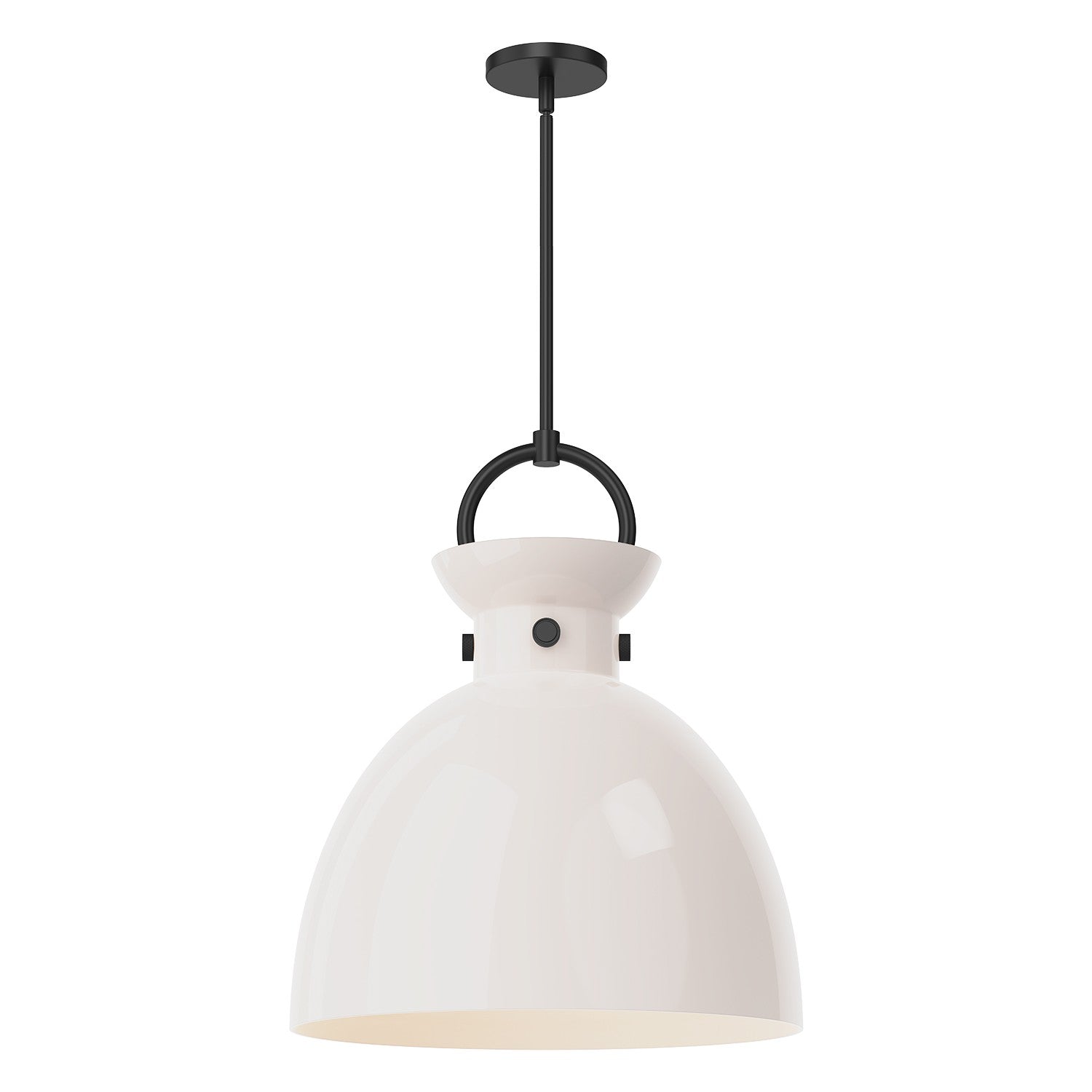 Alora - PD411818MBGO - One Light Pendant - Waldo - Matte Black/Glossy Opal Glass