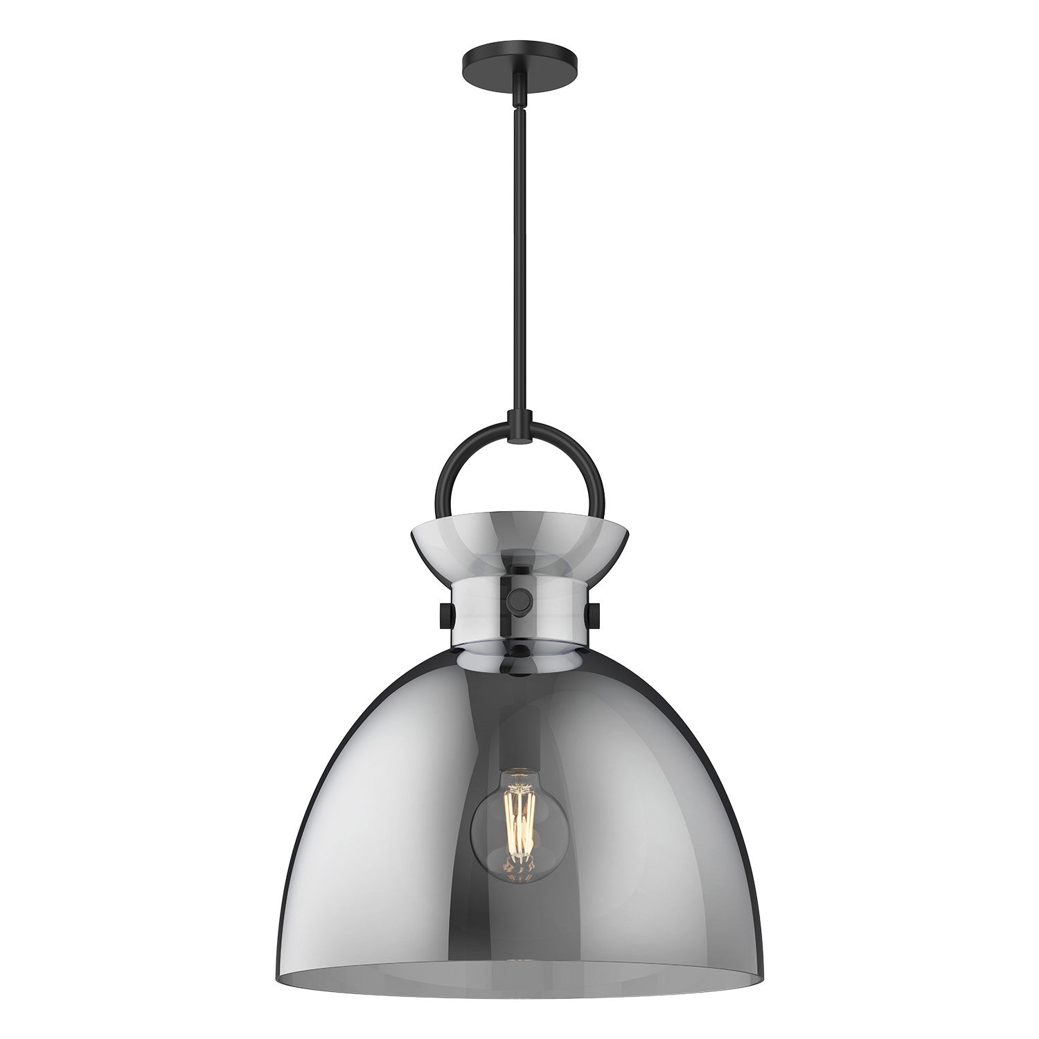 Alora - PD411818MBSM - One Light Pendant - Waldo - Matte Black/Smoked