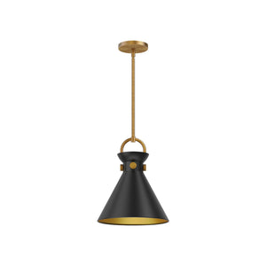 Alora - PD412011AGMB - One Light Pendant - Emerson - Aged Gold/Matte Black