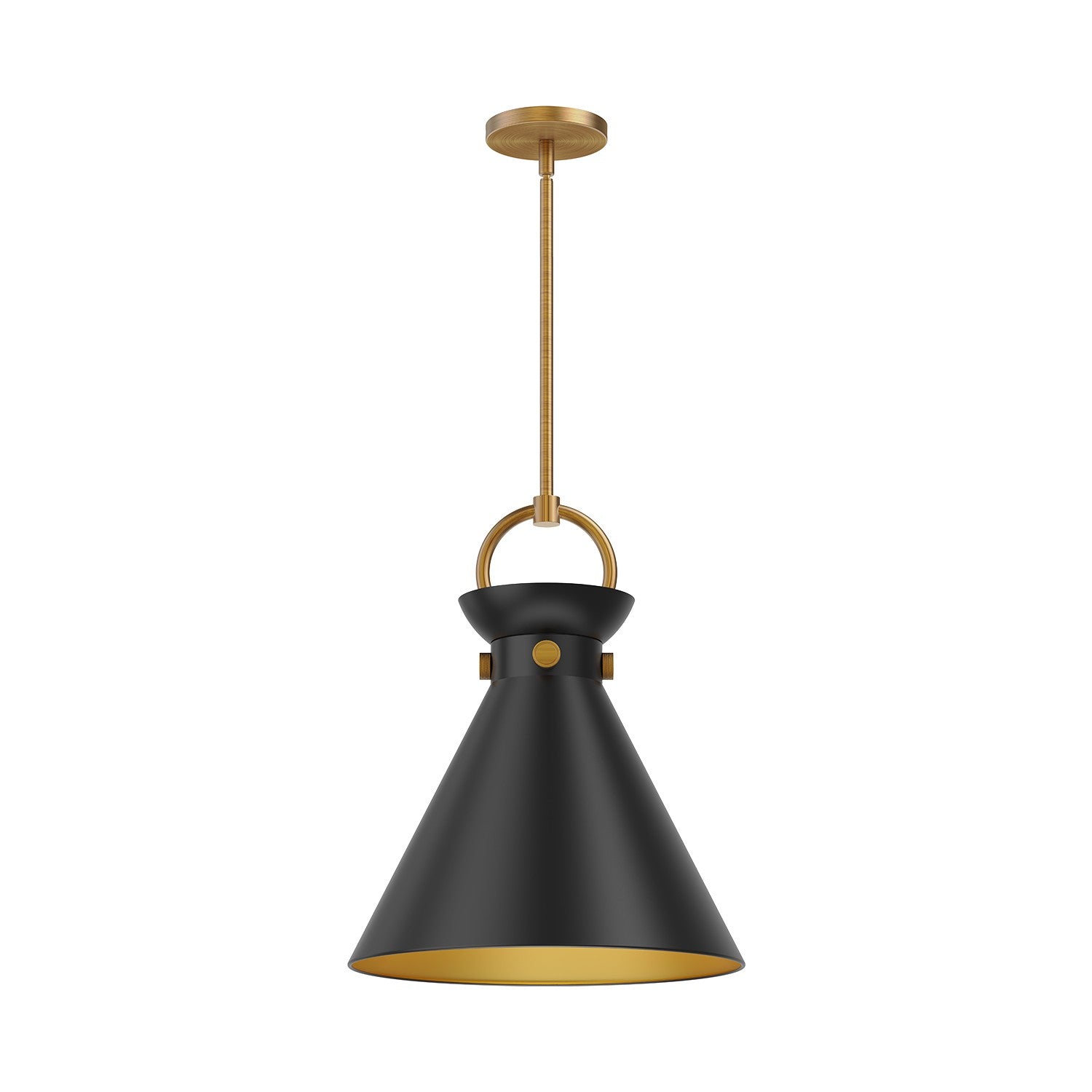 Alora - PD412014AGMB - One Light Pendant - Emerson - Aged Gold/Matte Black