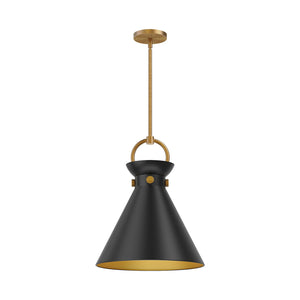 Alora - PD412014AGMB - One Light Pendant - Emerson - Aged Gold/Matte Black