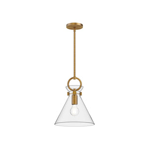 Alora - PD412511AGCL - One Light Pendant - Emerson - Aged Gold/Clear