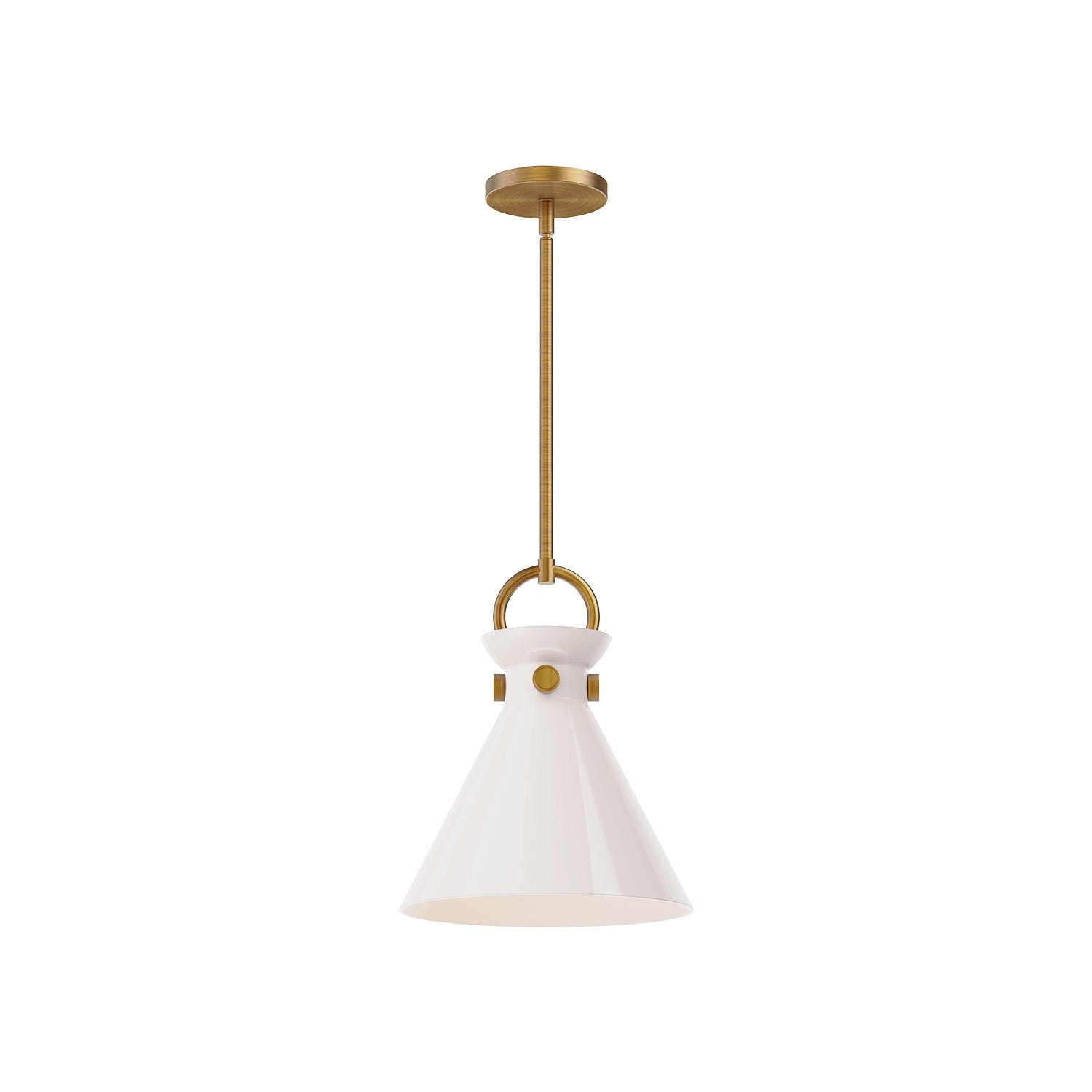 Alora - PD412511AGGO - One Light Pendant - Emerson - Aged Gold/Glossy Opal Glass