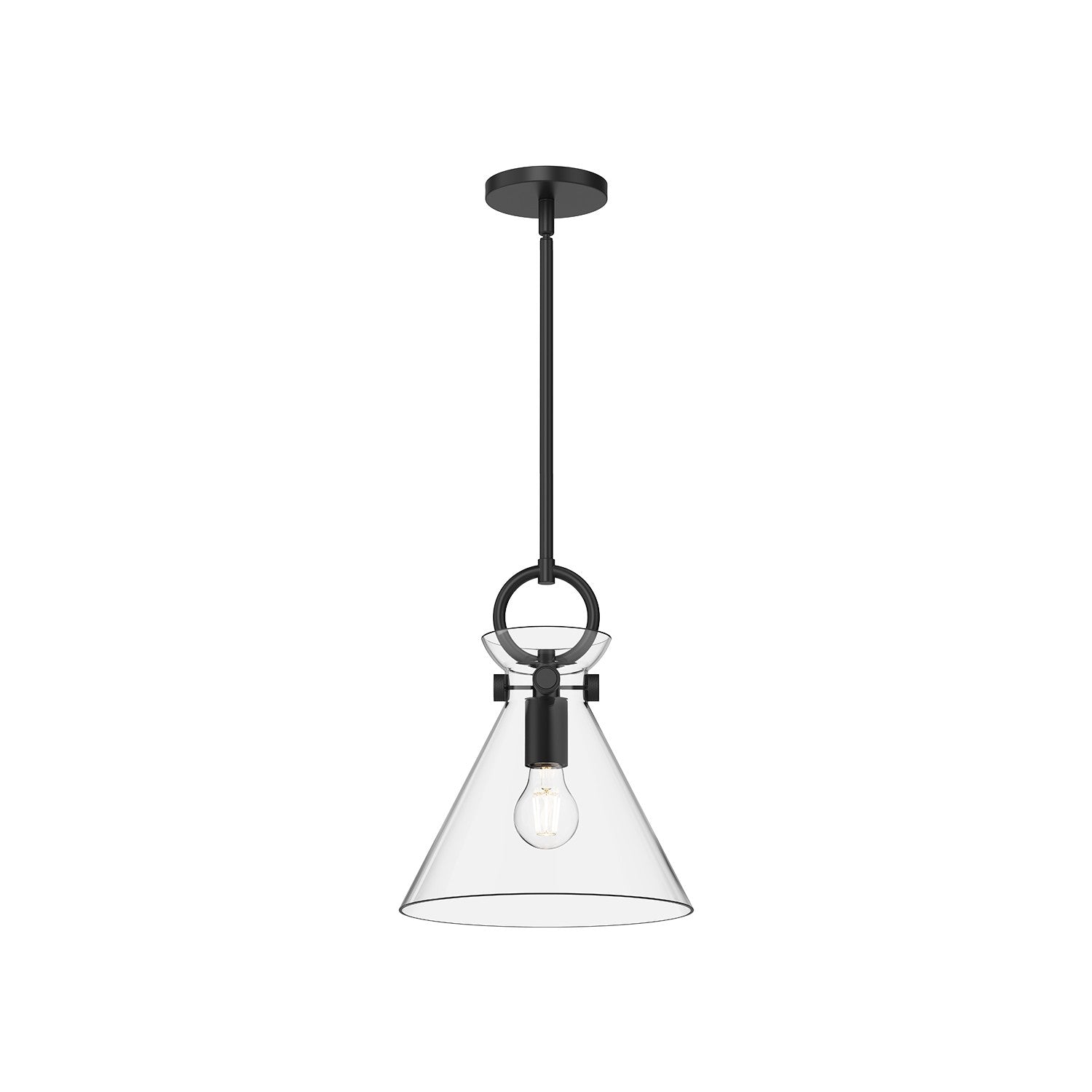 Alora - PD412511MBCL - One Light Pendant - Emerson - Matte Black/Clear Glass