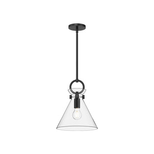 Alora - PD412511MBCL - One Light Pendant - Emerson - Matte Black/Clear Glass