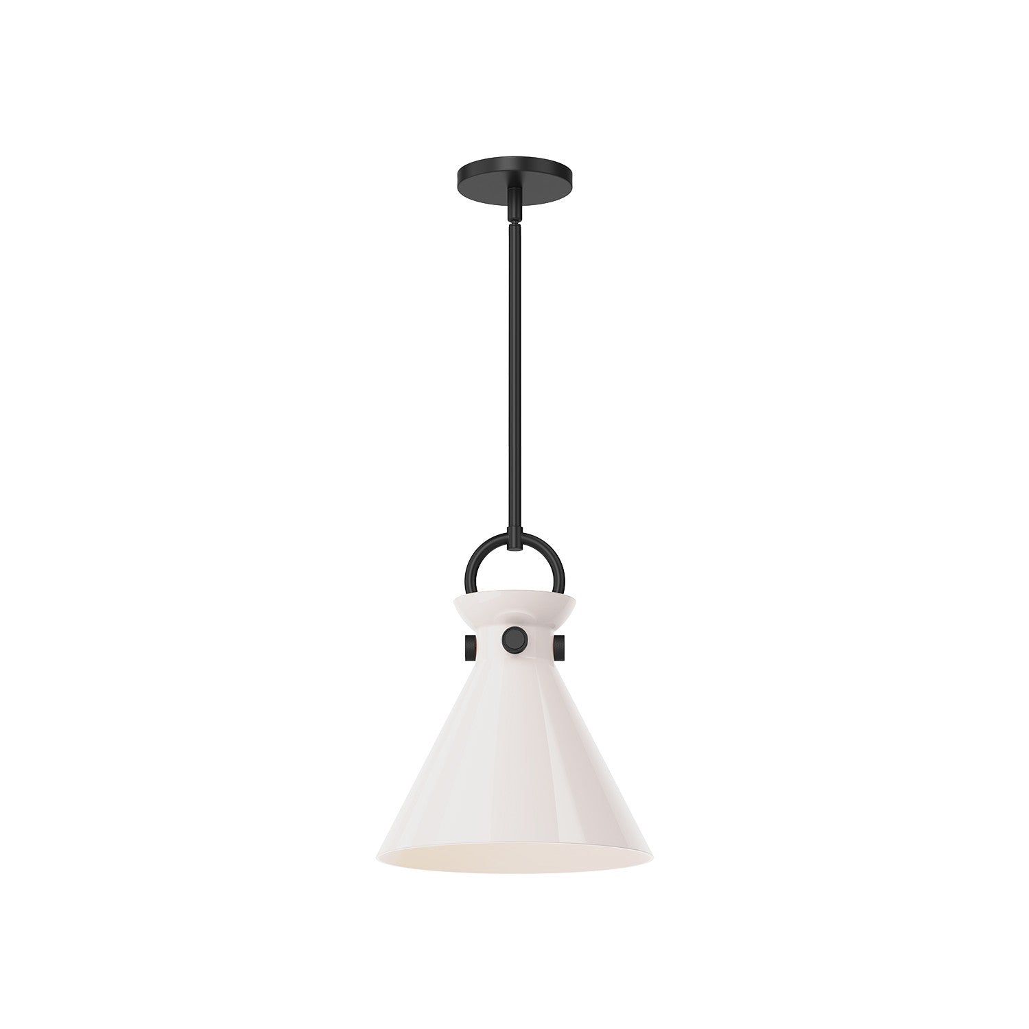 Alora - PD412511MBGO - One Light Pendant - Emerson - Matte Black/Glossy Opal Glass