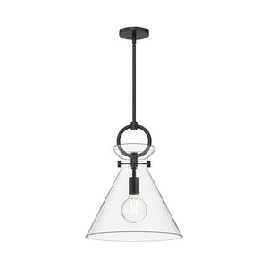 Alora - PD412514MBCL - One Light Pendant - Emerson - Matte Black/Clear Glass