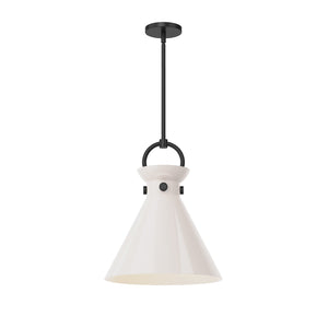 Alora - PD412514MBGO - One Light Pendant - Emerson - Matte Black/Glossy Opal Glass