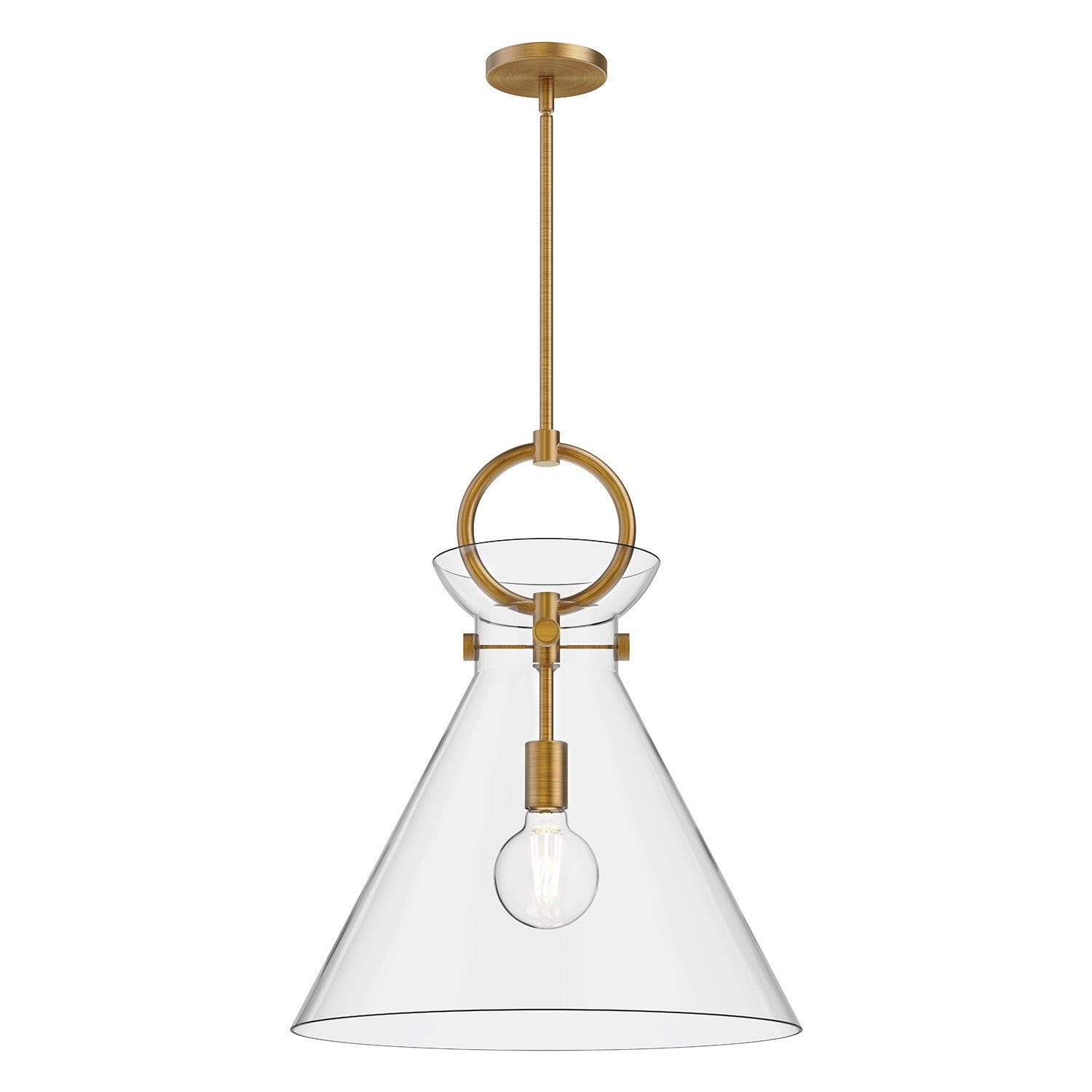 Alora - PD412518AGCL - One Light Pendant - Emerson - Aged Gold/Clear