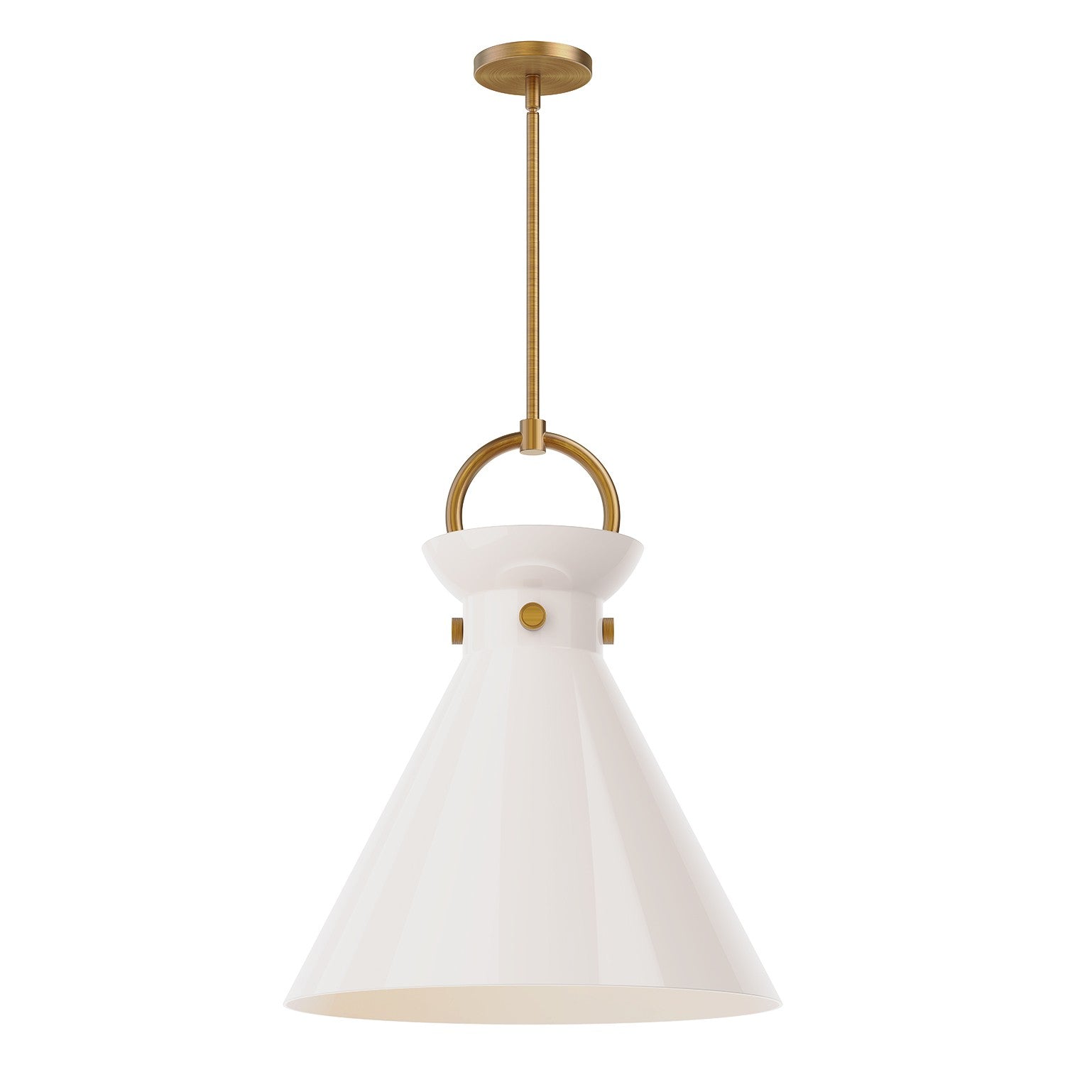 Alora - PD412518AGGO - One Light Pendant - Emerson - Aged Gold/Glossy Opal Glass