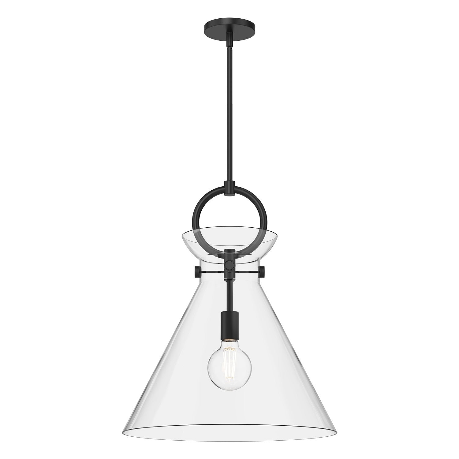 Alora - PD412518MBCL - One Light Pendant - Emerson - Matte Black/Clear Glass