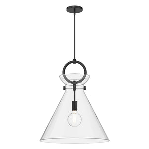 Alora - PD412518MBCL - One Light Pendant - Emerson - Matte Black/Clear Glass