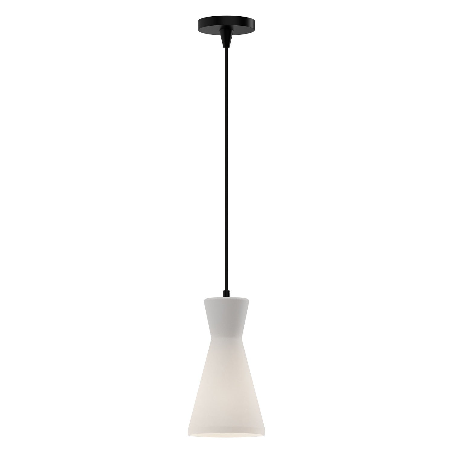 Alora - PD473706MBOP - One Light Pendant - Betty - Matte Black/Opal Glass