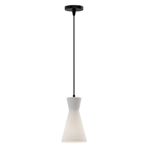 Alora - PD473706MBOP - One Light Pendant - Betty - Matte Black/Opal Glass