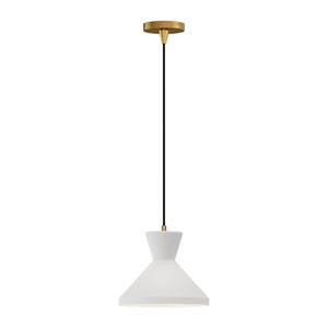 Alora - PD473710AGOP - One Light Pendant - Betty - Aged Gold/Opal Glass